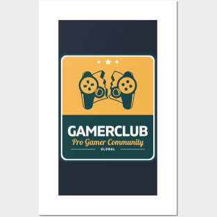 Gamer Club Cool Retro Design Gift for Gamers Posters and Art